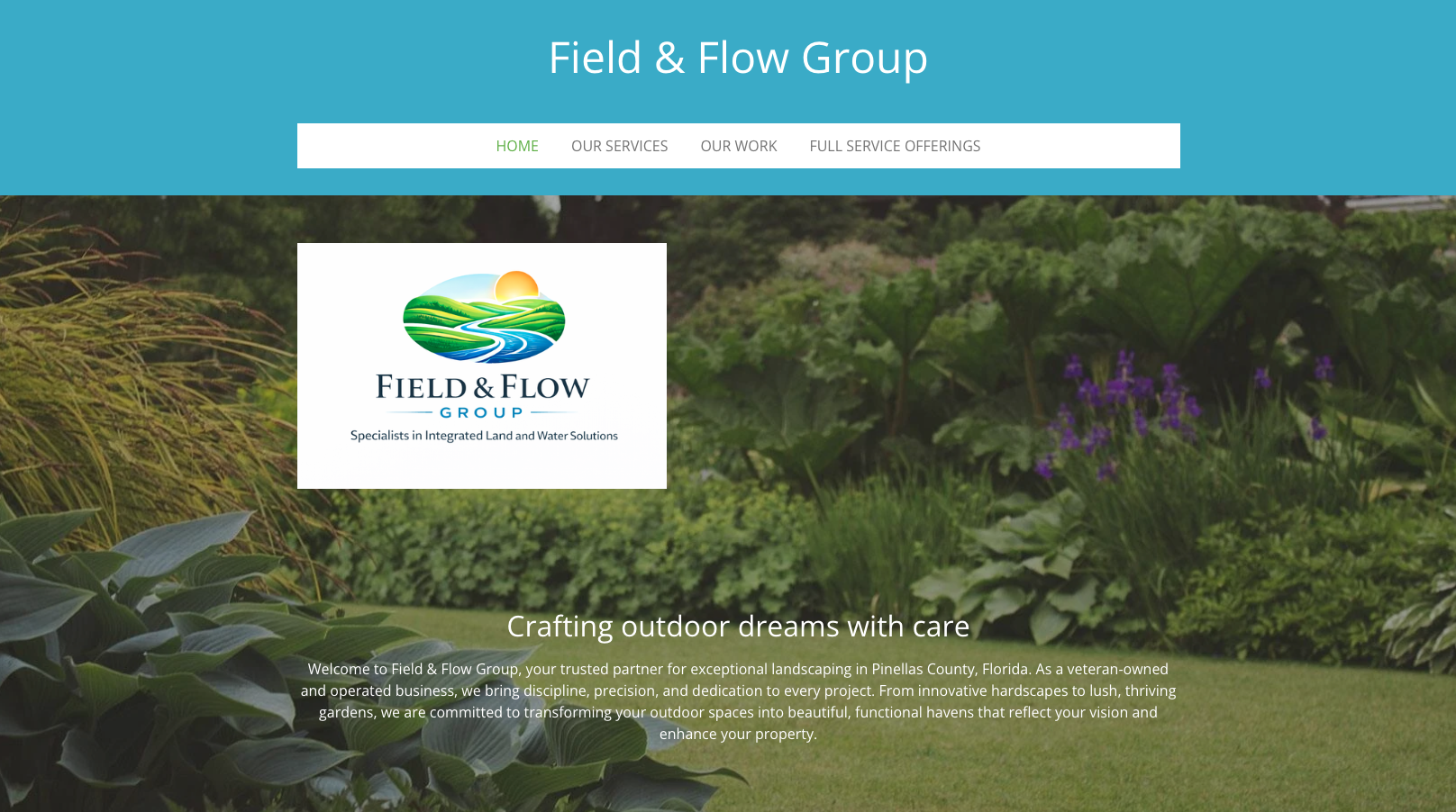 The Field & Flow Group homepage before the rebuild